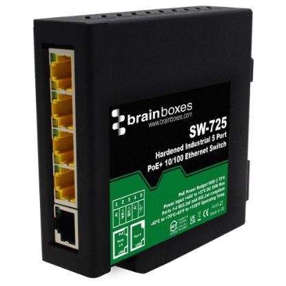 Picture of SW-725 Hardened Industrial 5 Port PoE+ 10/100 Ethernet Switch